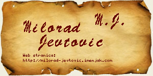 Milorad Jevtović vizit kartica